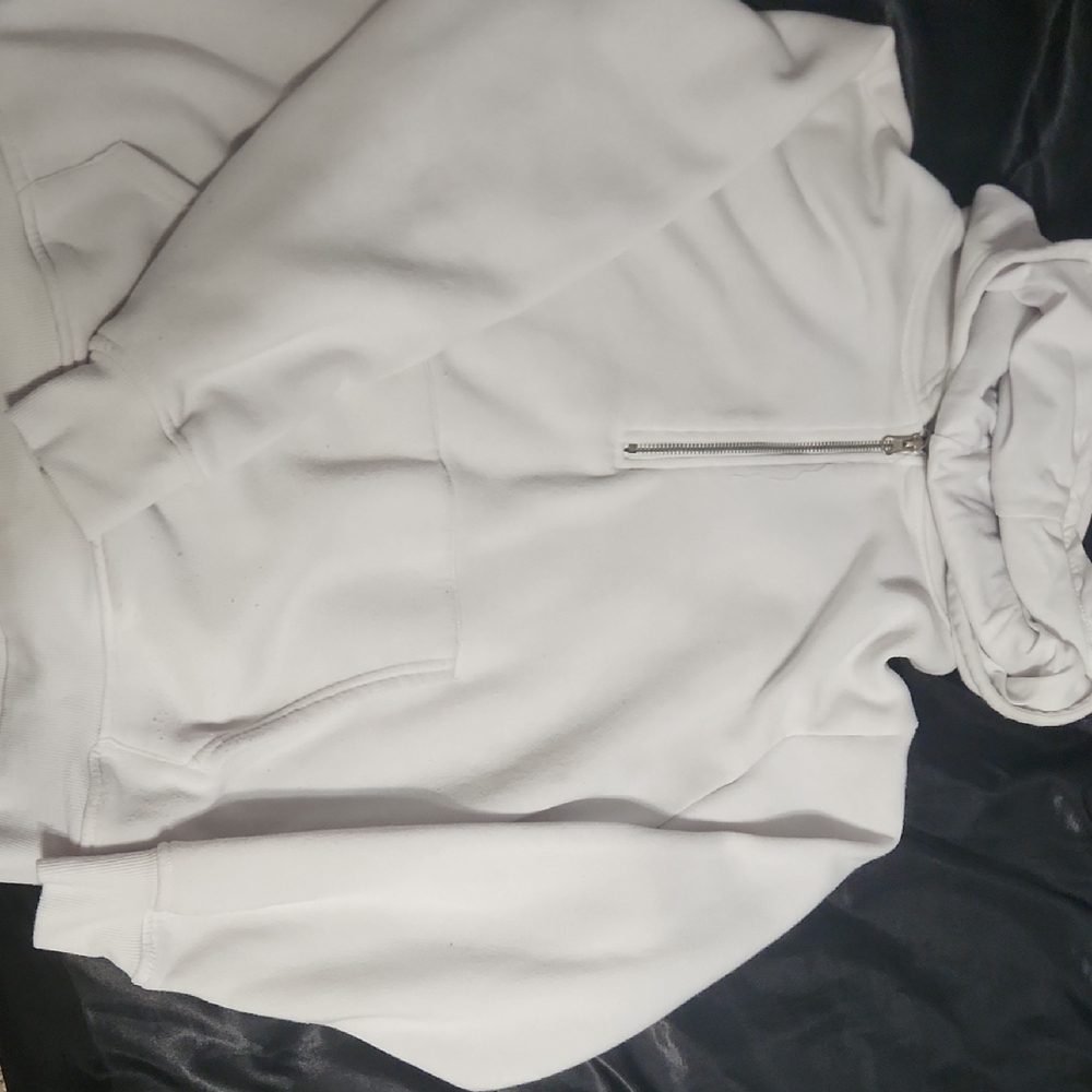 White Zip-Up Hoodie